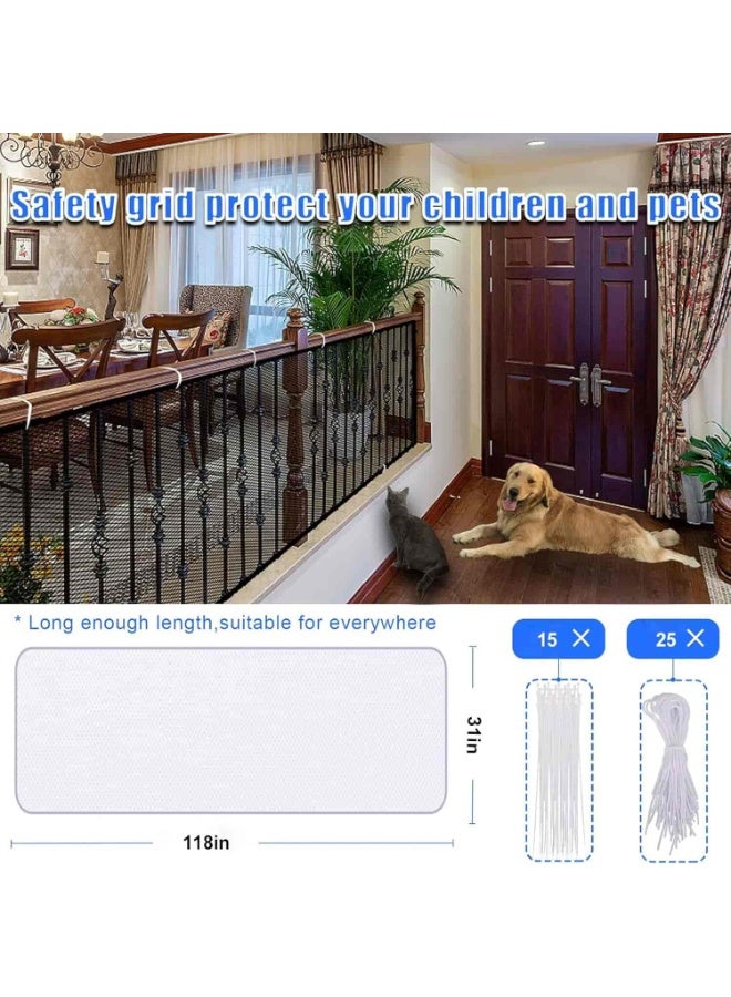 Mitoy 4.5M Stairway Safety Net, Child & Baby Protective Railing Net for Balcony Patios and Stairs - Image 4